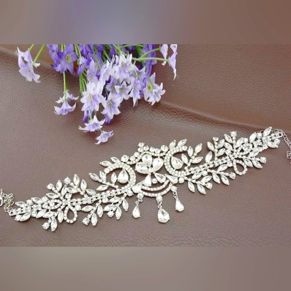 Bridal rhinestone crystal headband hairpiece crown